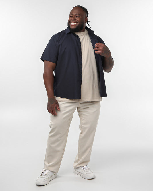 Calça Masculina Plus Size Slim Fit com Cordão em Azul | Original Plus da Riachuelo