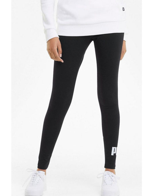 Leggings in cotone organico con stampa logo sulla gamba