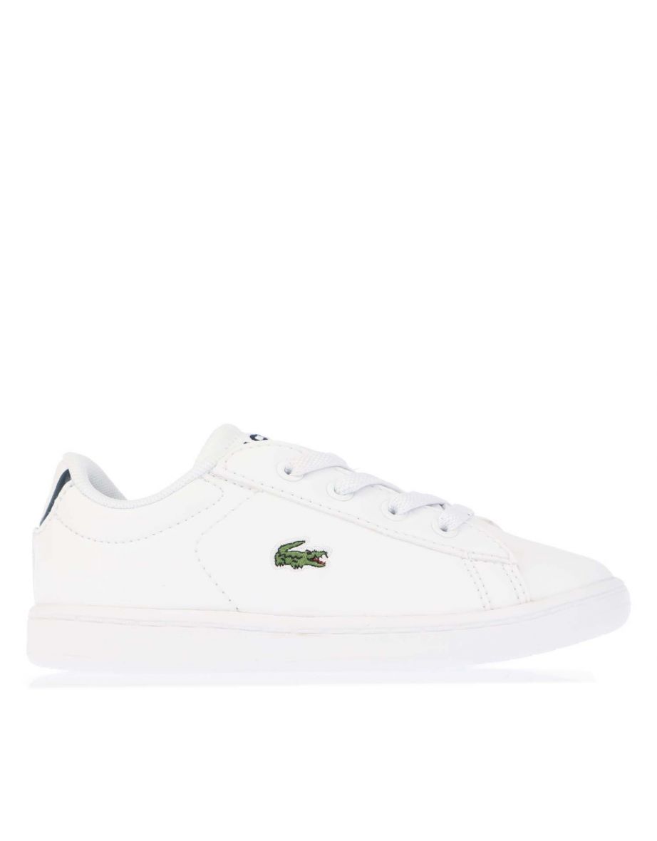 Zapatillas infantiles Lacoste Carnaby Evo de niño en blanco