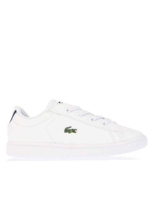 Zapatillas infantiles Lacoste Carnaby Evo de niño en blanco