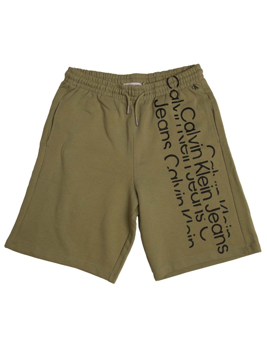 Calvin Klein Boys' Green Repeat Logo Shorts