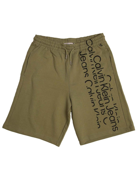 Calvin Klein Boys' Green Repeat Logo Shorts