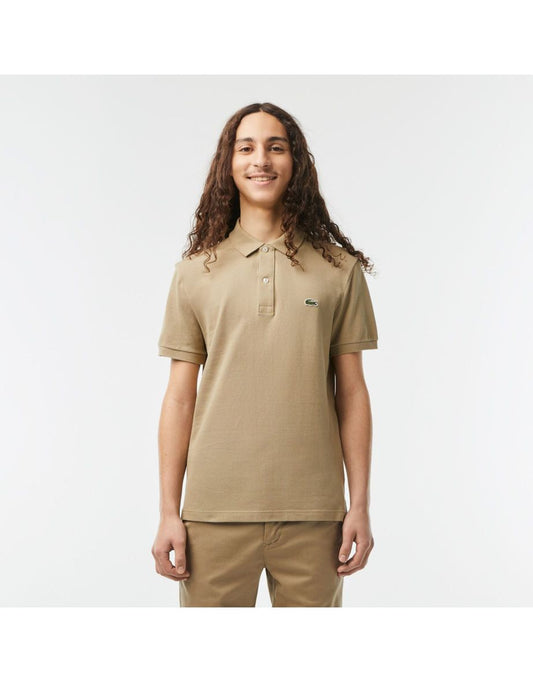 Camisa Polo Lacoste Slim Fit L.12.12 Piqué Masculina - Marrom