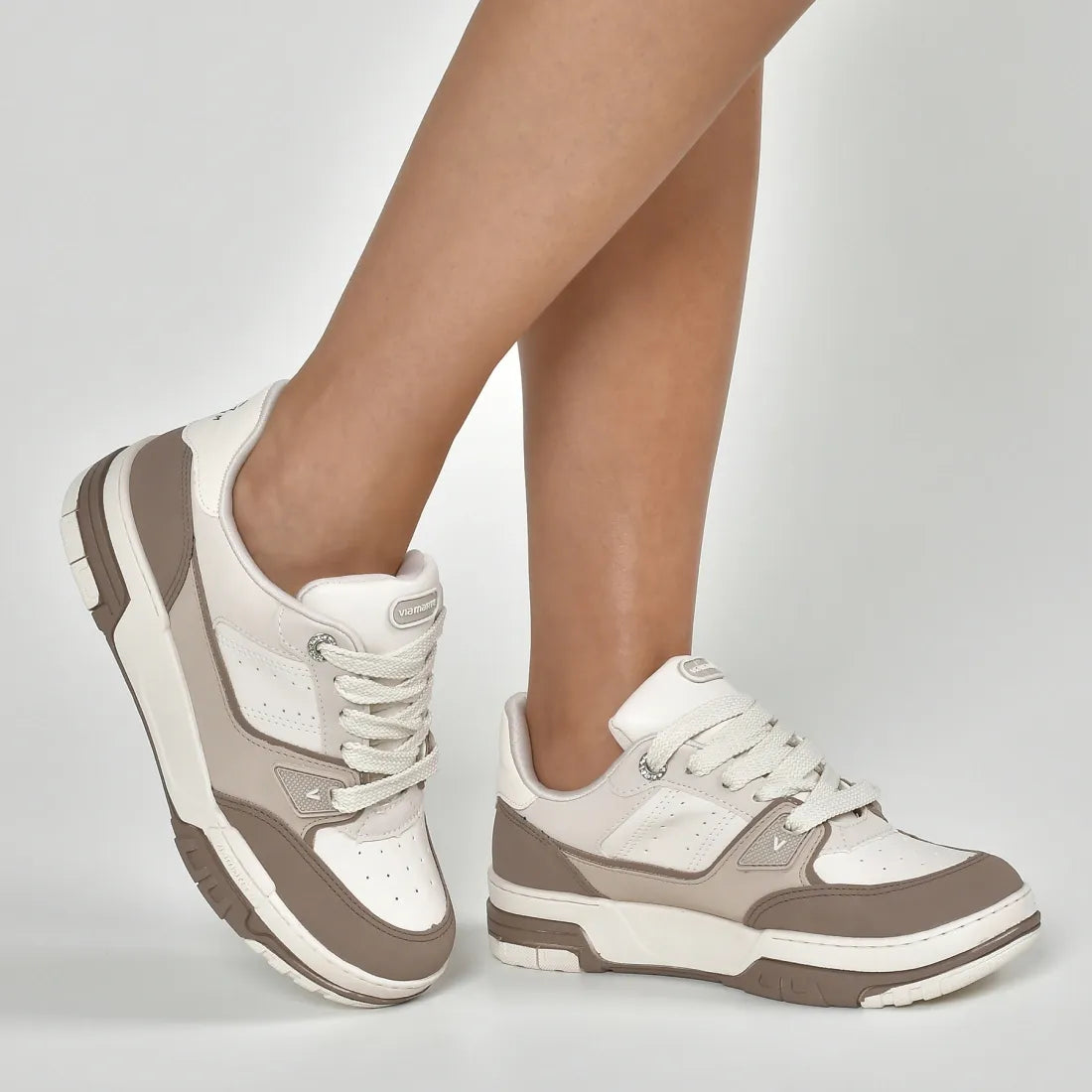 Via Marte - Scarpe da ginnastica alte da donna Beige