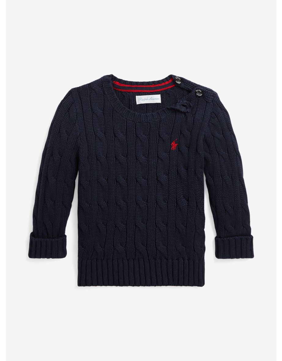 Navy Cable Knit Jumper for Baby Boys