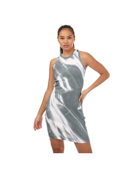 Calvin Klein - Vestito a coste AOP blu da donna