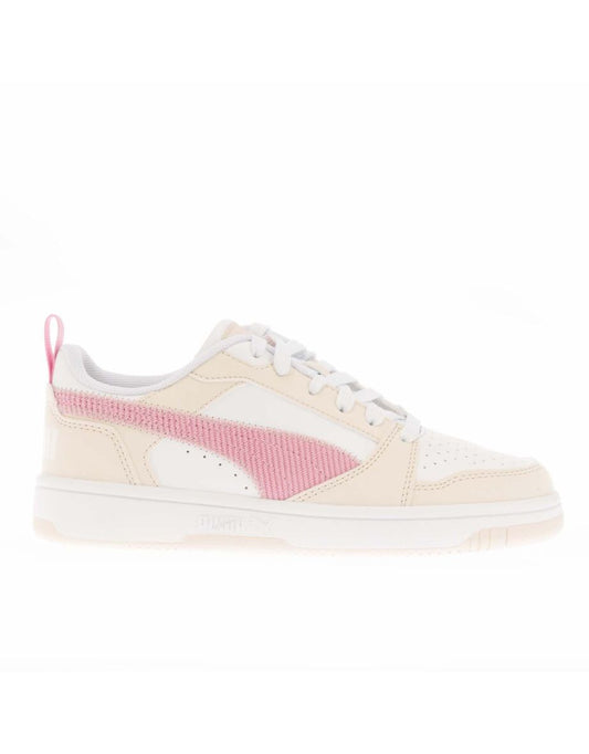 Tênis Puma Juniors Rebound V6 para meninas em rosa