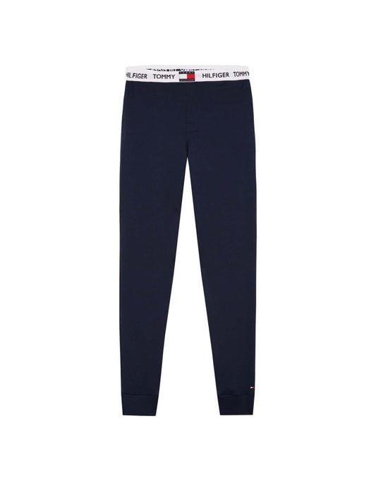 Joggers da uomo in cotone organico blu con logo Tommy Hilfiger in vita