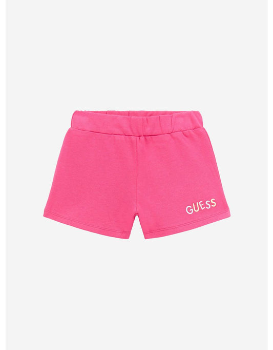Pantaloncini da bambina con logo rosa