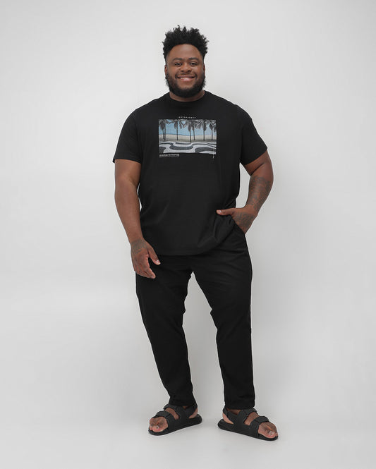 Men's Plus Size Black Jeans with Drawstring | Allman by Riachuelo