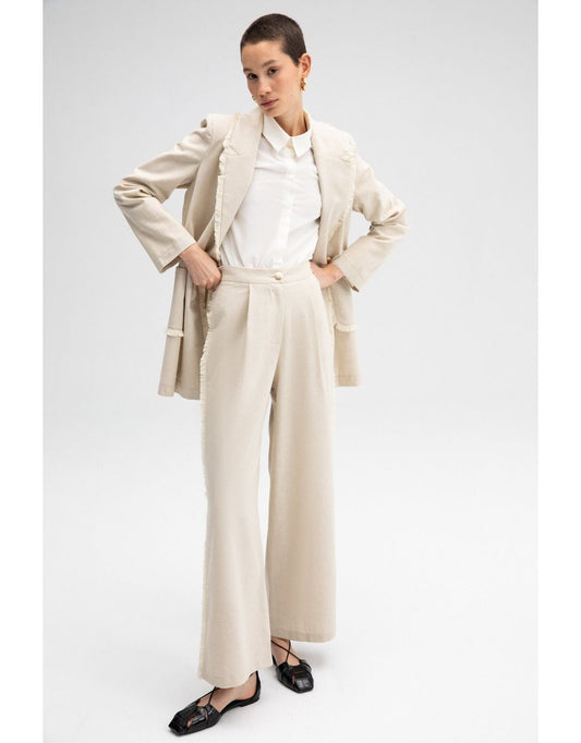 Pantaloni di lino con frange