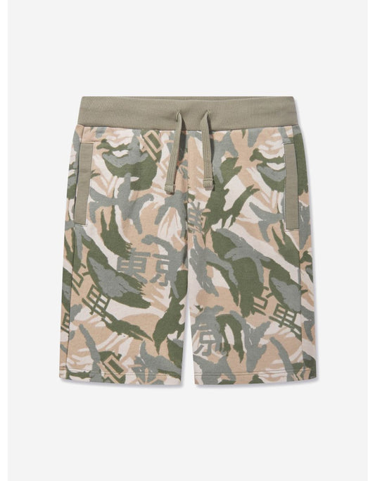 Shorts Desert Print para meninos verdes