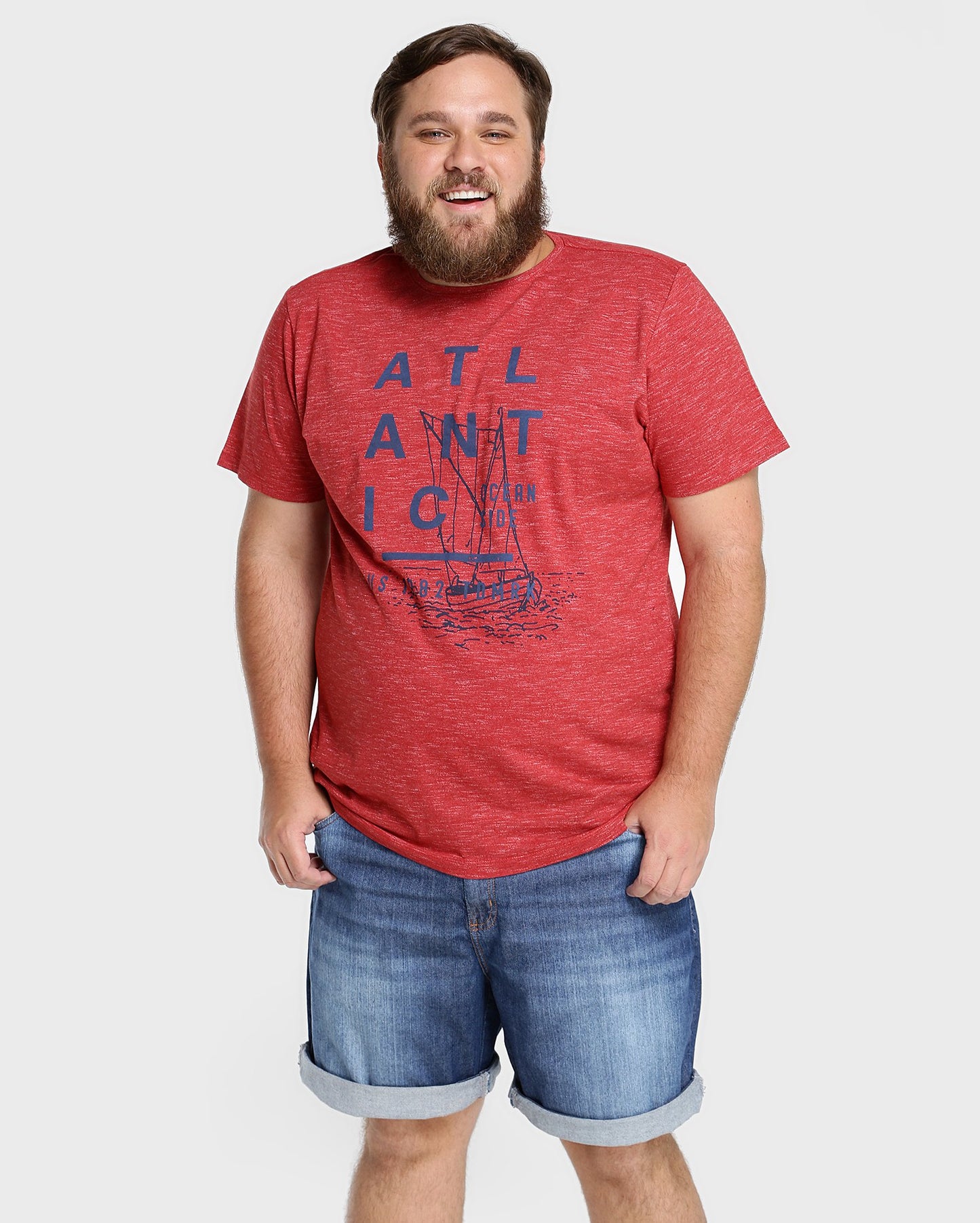Camiseta Plus Size Ocean Side - Vermelha