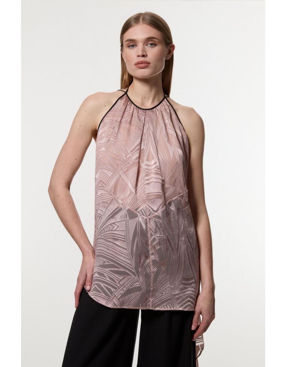 Amelia Graham Petite - Tunica asimmetrica con scollo a balestra e burnout