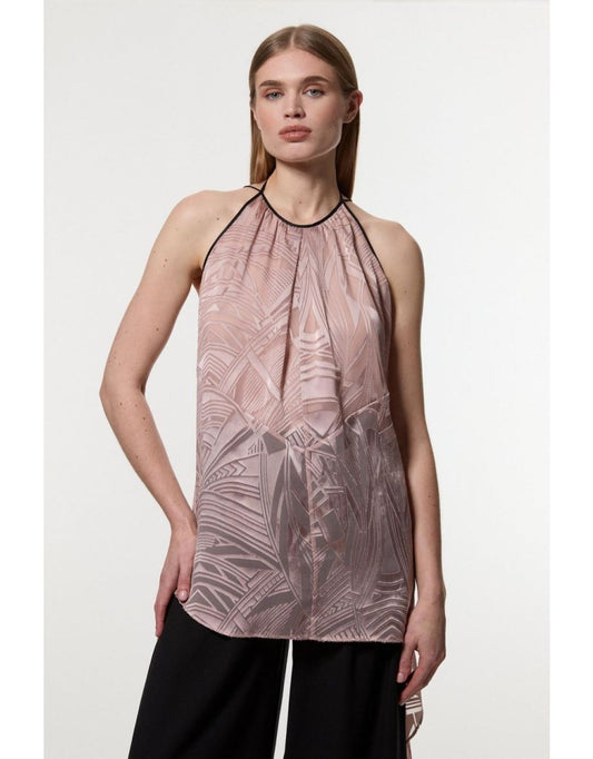 Amelia Graham Petite - Tunica asimmetrica con scollo a balestra e burnout