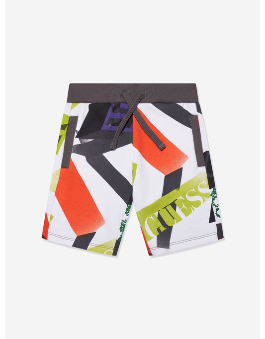 Shorts com estampa geométrica multicolorida para meninos
