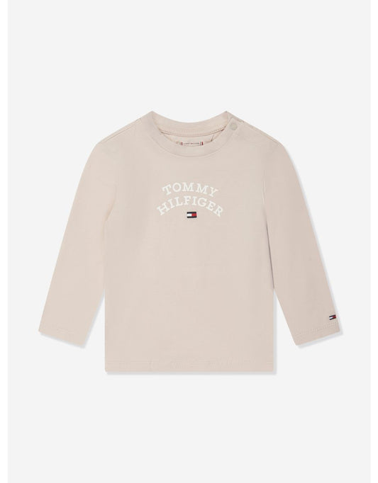Maglietta Tommy Hilfiger Baby Flag in beige