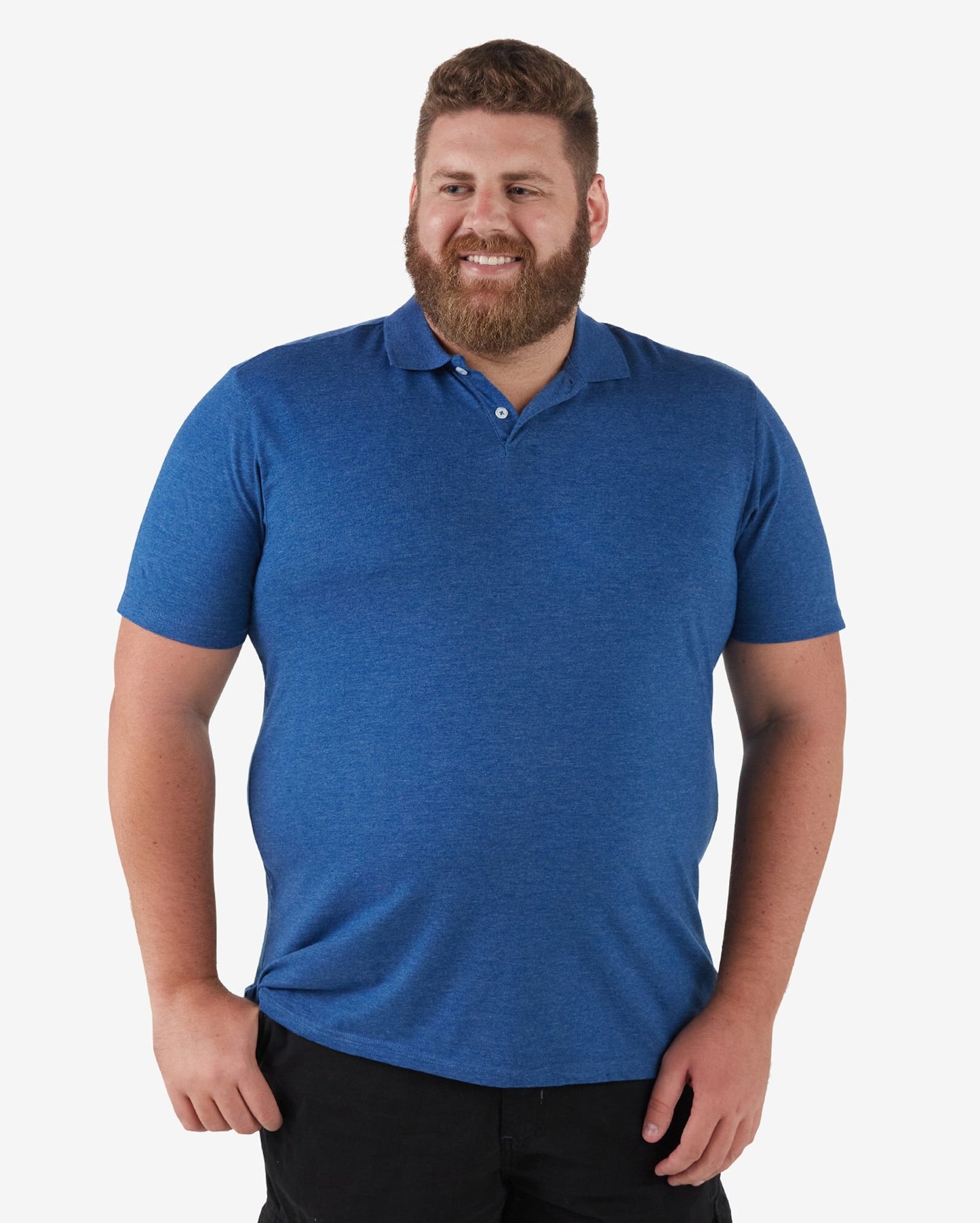 Camisa polo masculina plus size Legacy Basic Embroidered Blue | Pool Basics