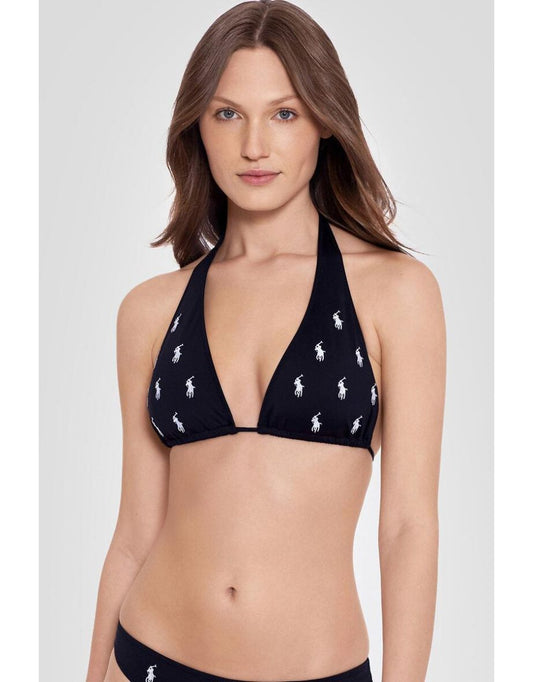 Top bikini con icone logo