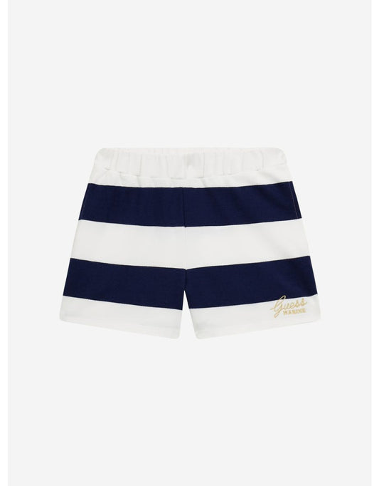 Pantaloncini da bambina a strisce blu navy