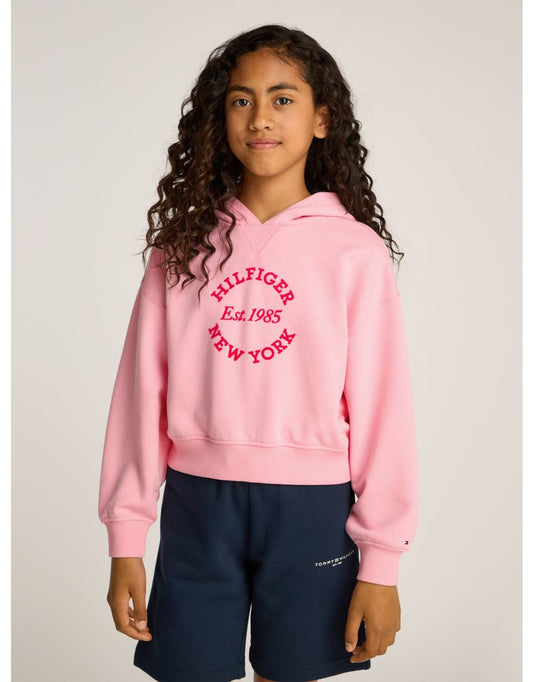 Sudadera con capucha New York rosa para niña