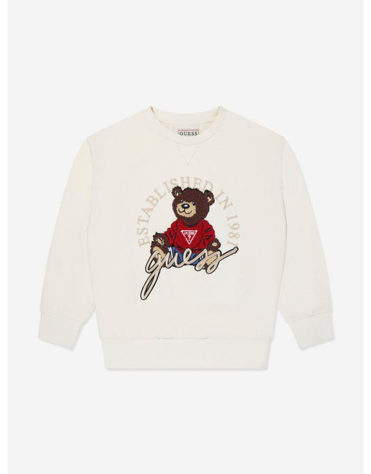 Sudadera activa oversize para niños en blanco