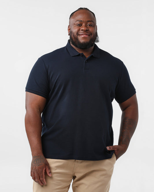 Camisa polo azul sólida plus size masculina Original Plus by Riachuelo