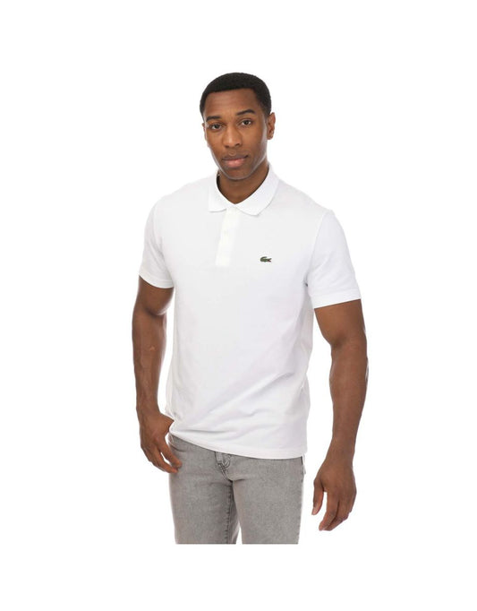 Camisa Polo Lacoste Regular Fit Masculina - Branco Mistura de poliéster