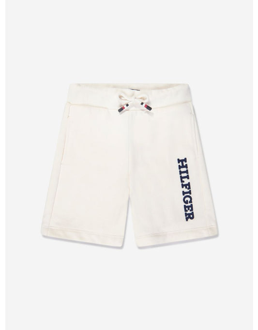 Shorts de moletom Monotype branco para meninos