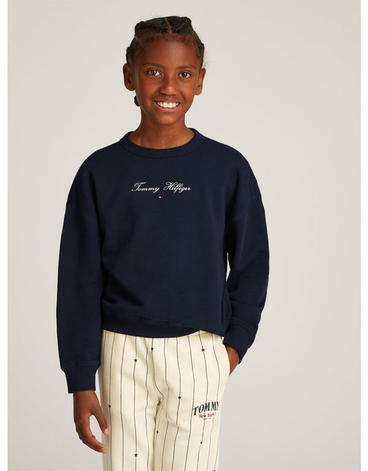 Sudadera para niña Logo Script en azul marino