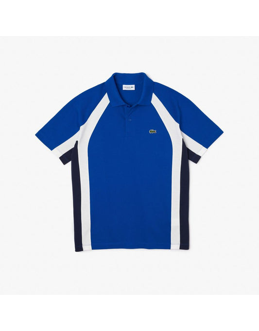 Polo Lacoste Mini-Piqué Colorblock Uomo - Blu