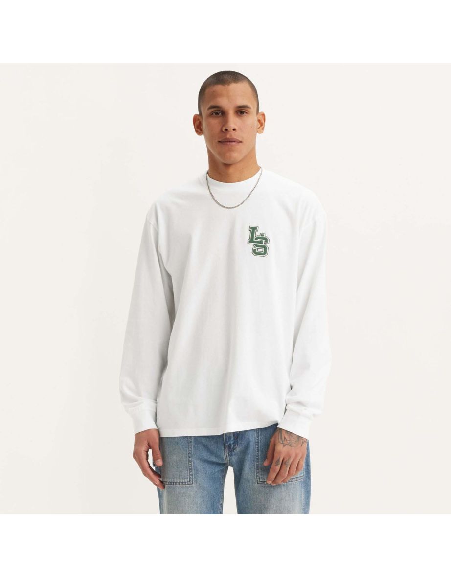 Camiseta Levi's Classic de manga larga y corte relajado, blanca, para hombre