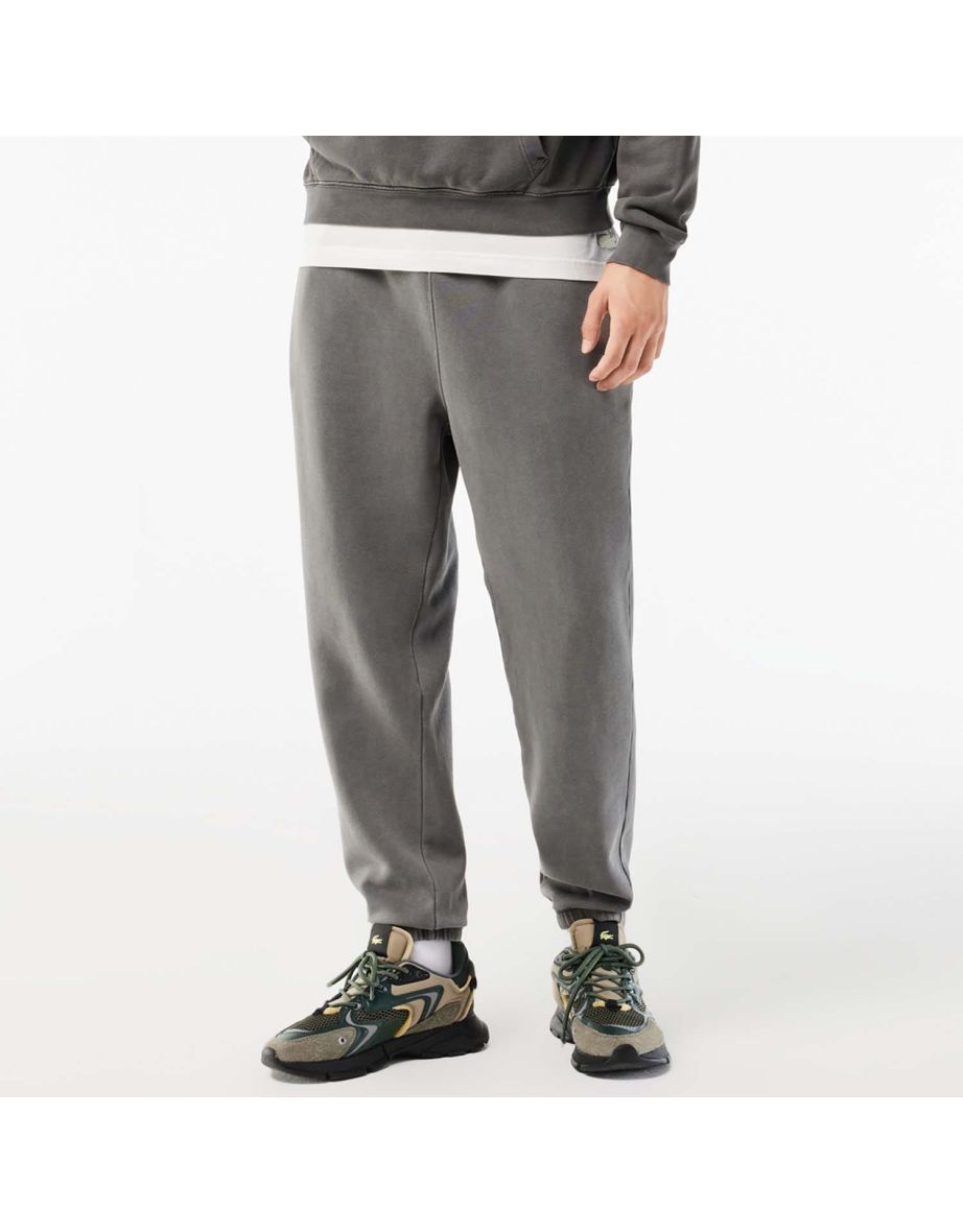 Pantaloni da corsa Lacoste da uomo in cotone e pile grigio