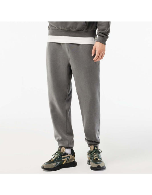 Pantaloni da corsa Lacoste da uomo in cotone e pile grigio