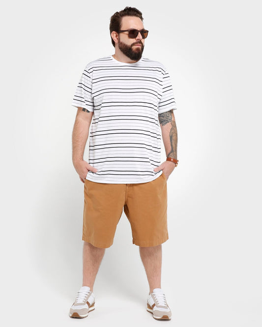 Pantaloncini di jeans Geometric Chino Color Plus Size - Marrone