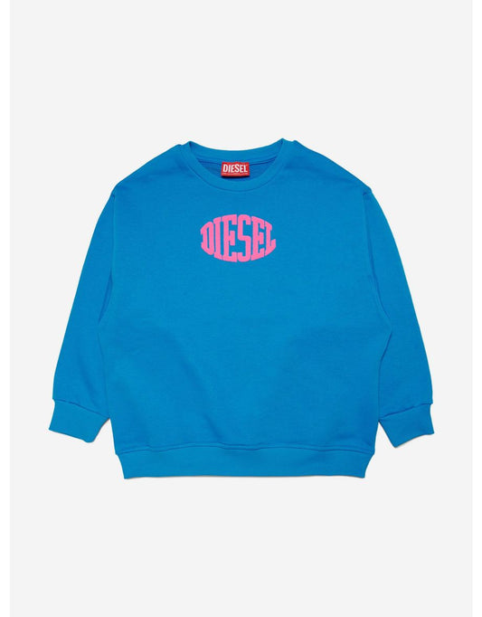 Felpa con logo da bambina in blu