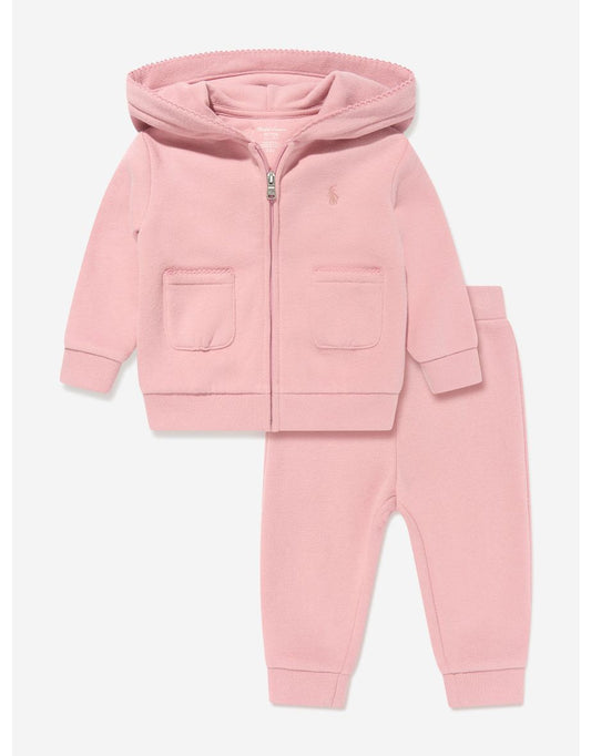 Tuta da ginnastica Ralph Lauren da bambina in pile rosa