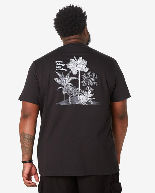 Maglietta a maniche corte Plus Size da uomo "Good Things Are Coming" Nero - Allman by Riachuelo