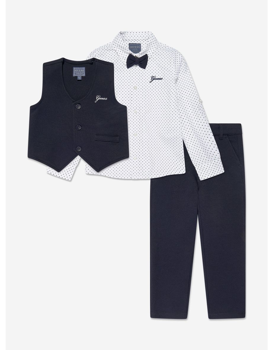 Conjunto de traje azul marino de 3 piezas para niño