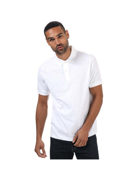 Camisa polo masculina Lacoste LIVE Standard Fit com monograma - Branco