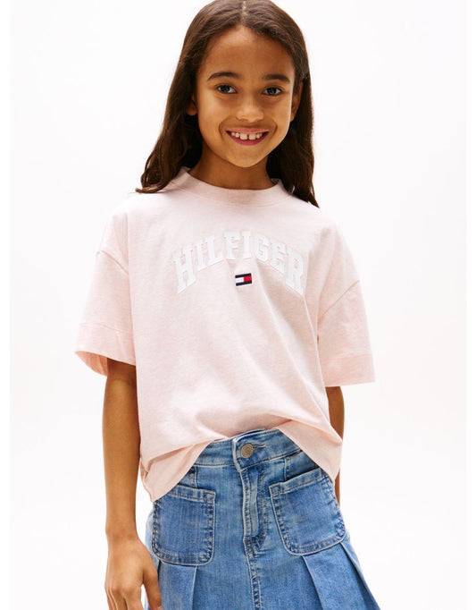 Camiseta Varsity Archive para Niña - Rosa