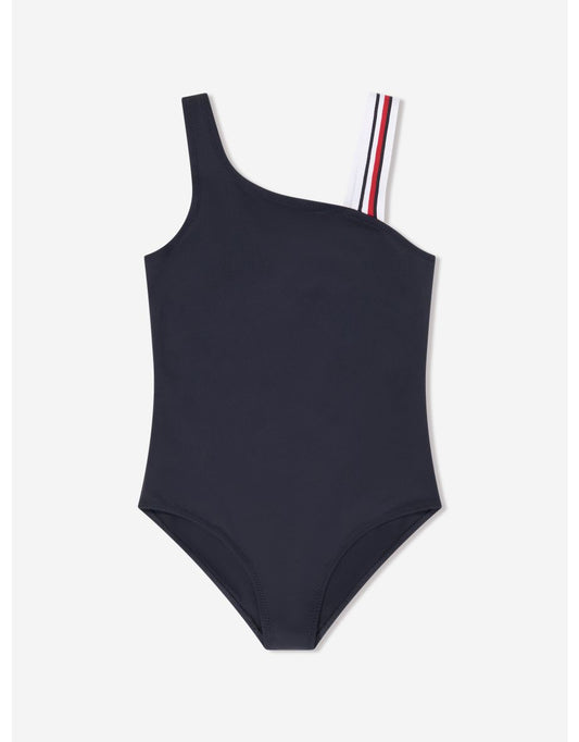Maiô de um ombro só Tommy Hilfiger Girls' em azul-marinho