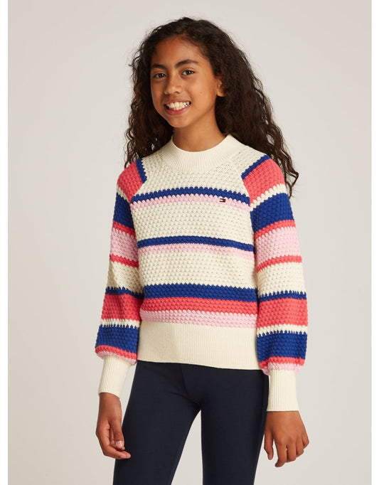 Jersey de rayas multicolor para niña
