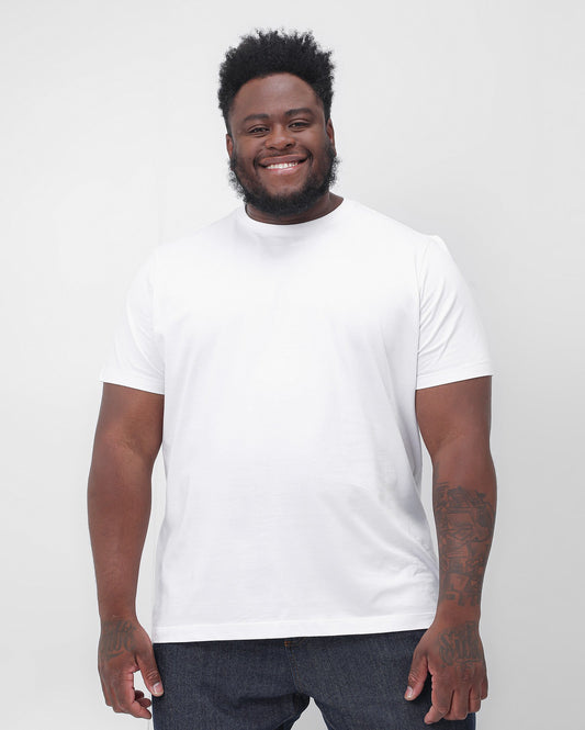 Camiseta masculina plus size lisa - branca - Original Plus da Riachuelo