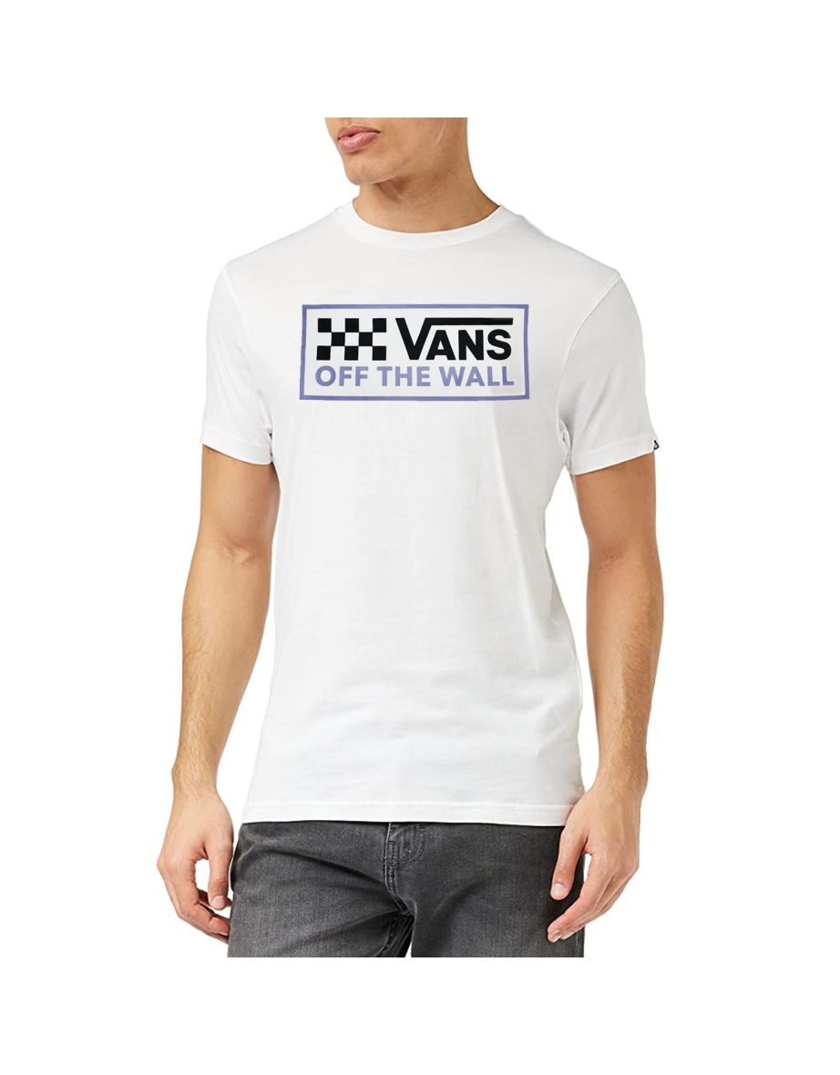 Camiseta de manga corta con cuello redondo Vans Wrecked Angle para hombre - Blanca
