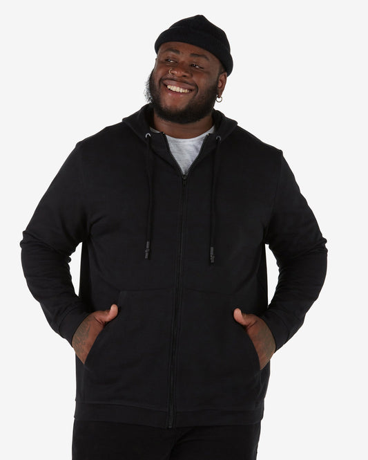 Men's Plus Size Black Hoodie with Kangaroo Pockets by Allman for Riachuelo