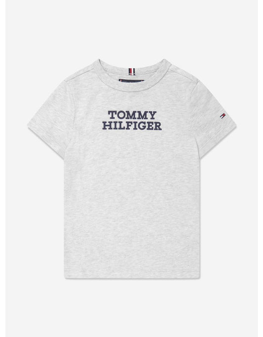 Camiseta cinza com logotipo para meninos