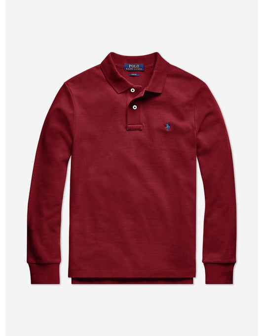 Ralph Lauren Boys' Red Long Sleeve Polo Shirt