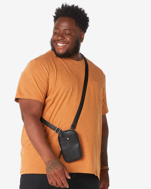 Men's Plus Size Short Sleeve T-Shirt with Pocket in Caramel Brown - Allman by Riachuelo