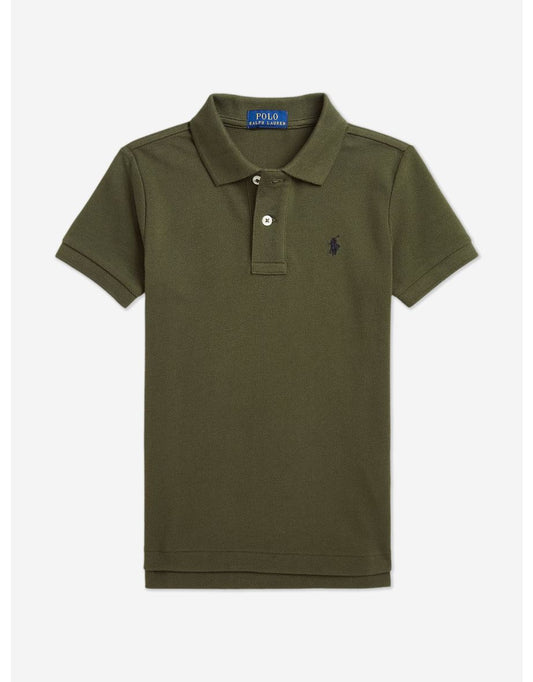 Camisa polo com logotipo verde para meninos